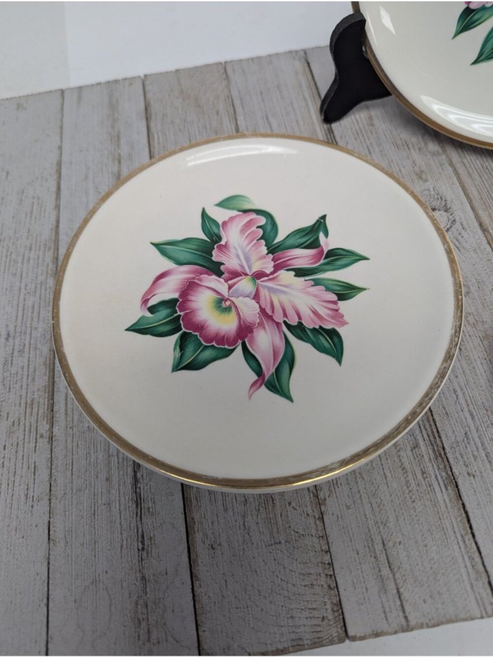 Vintage Paden City Pottery MODERN ORCHID Set 5 Dessert Bread Plates Retired USA - Picture 4 of 11